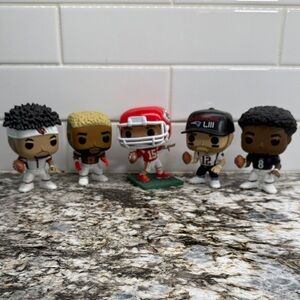 Funko Pop! - Lot of (5)  NFL Players Collectible - Brady, Mahomes more